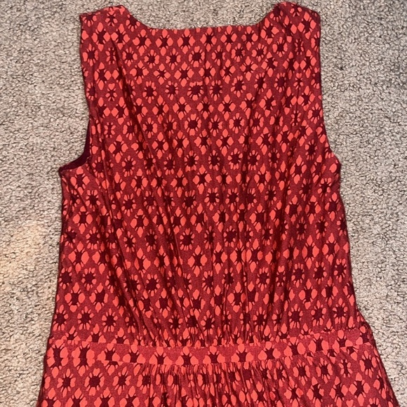Garnet Hill Crossover Knit Keyhole Jersey Sleeveless Maxi Dress Red Orange XS - Picture 5 of 8